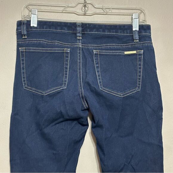 Michael Kors Skinny Jeans Zipper Ankle Leg Hem Size 2 Stretch Dark Wash Decal - Picture 4 of 10